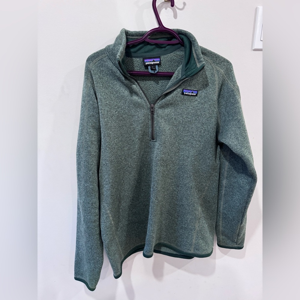 Patagonia Olive Fleece with Purple Accent